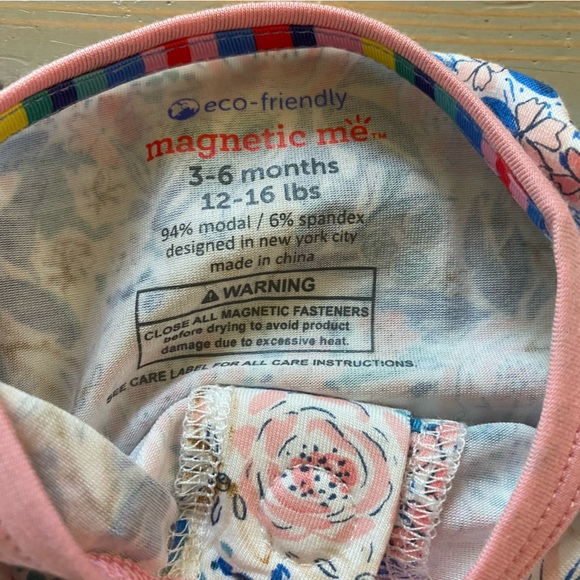 NWT Magnetic Me Once and Floral Modal Footie Baby Girls 3-6M - Picture 6 of 6